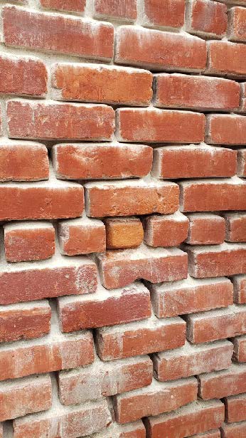 Example of mortar erosion 